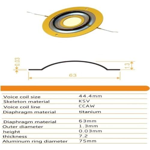 AUdio Diaphragm Titanium Film Voice Coil for 2404H 2405H 075 Horn Driver Speaker D08A