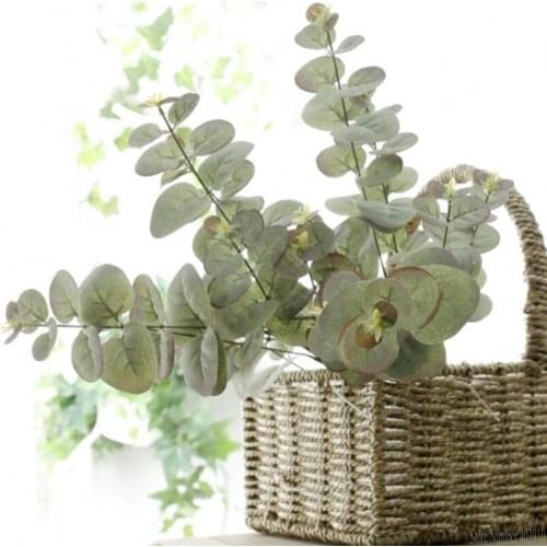 1 PCS Artificial silk Eucalyptus tree branches for home table decor DIY wedding decoration Flower arrangement plant leaf green