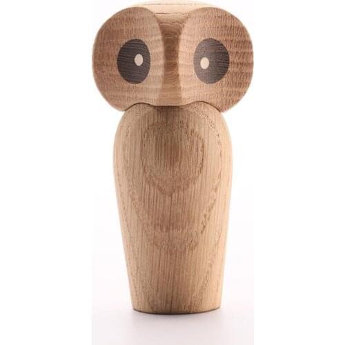 2PCS Cute Creative Wood Owl Nordic Ornaments Home Modern Wedding Birthday Gift Decoration Living Room TV Cabinet Wooden Toys