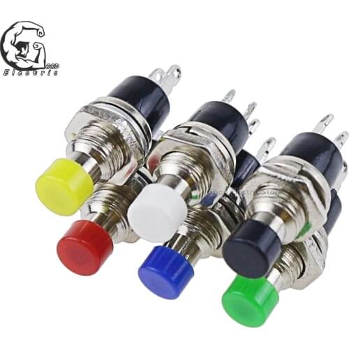 6pcs PBS-110 Mini Momentary Push Button Switch for Model Railway Hobby 7mm pbs110 red yellow green blue black white