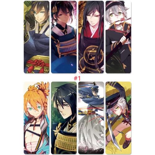 8pcs/set TouKen RanBu PVC Bookmarks Printed with Anime Kashuu Kiyomitsu Kasen Kanesada
