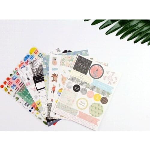 9pcs Fresh diary deco sticker Organizer Calendar Diary Book Planner Scrapbook Decoration Diary Sticker papeleria