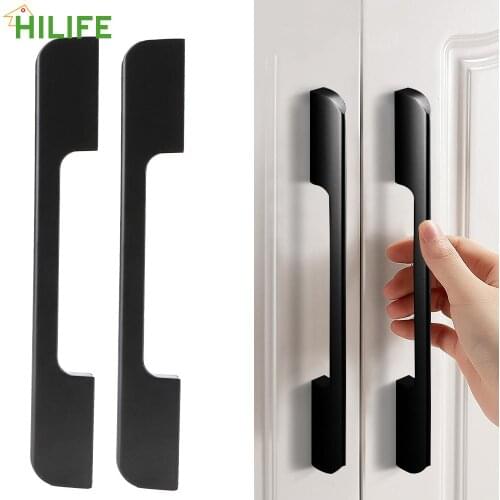 Hardware Black Aluminum Cabinet Handles American Style Furniture Handle Kitchen Drawer Pulls