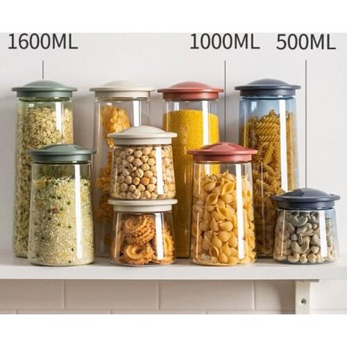 Moisture-Proof Sealed Tank Candle Jars With Lid Food Storage Box Kitchen Storage Plastic Containers Multigrain Snack Storage Can