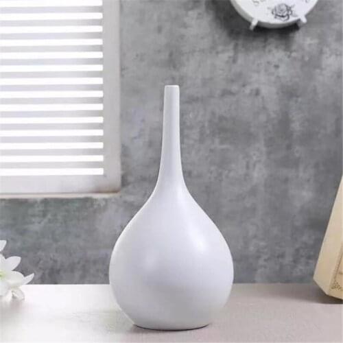 Nordic Ins White and Yellow Handicraft Sharp Ceramic Glaze Vase For Living Room Home Decoration Geometric Flower Pot