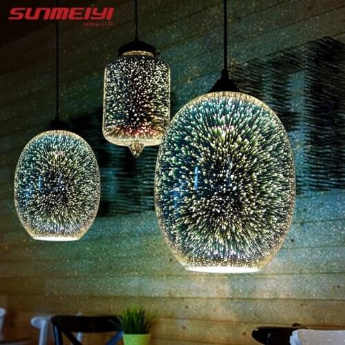Shiny 3D LED Pendant Lights lustre pendente For Bar Living room Kitchen Modern Glass Industrial Lamp decoracao para casa