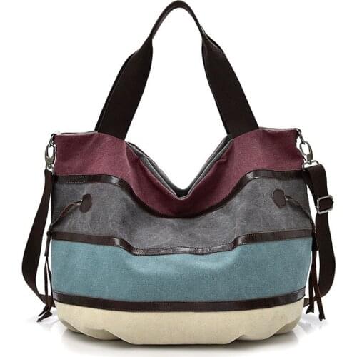 European style Large Capacity canvas bag Colorful Patchwork tote bags Casual big womens handbag 2021 New luxury brand bag