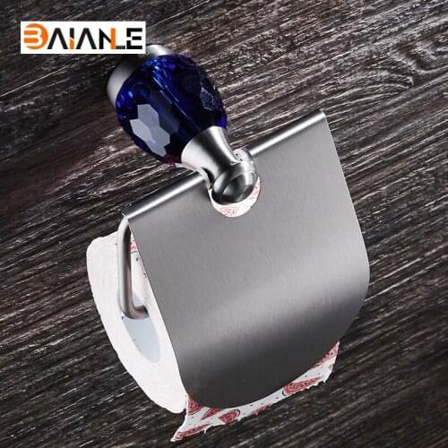 Stainless steel Cover Toilet Paper Holder Brushed Nickel Roll Paper Hanger with Cover Modern Bathroom Product Wall Mount