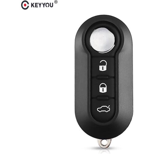 KEYYOU 10pcs Folding Key Shell For Fiat 500 Punto Ducato Stilo Panda Remote Car Auto 3 Buttons Flip Key Case Cover Uncut SIP22