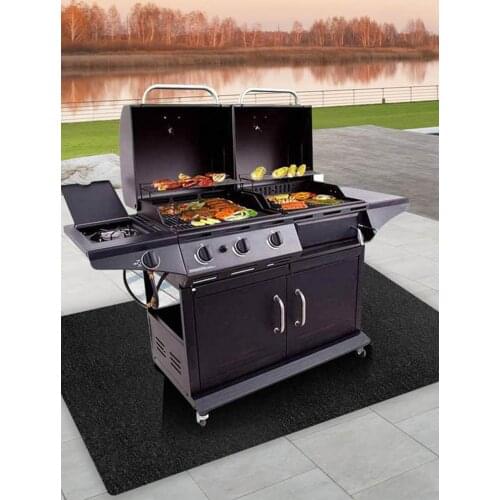 BBQ Grill Mat Barbecue Outdoor Baking Fireproof Heat Resistant BBQ Grill Splatter Mat Backyard Floor Rug For Home Grill Mat Tool