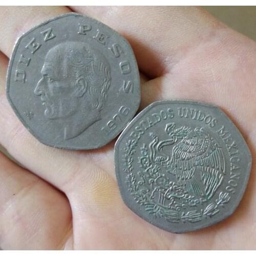 31mm Mexican 10 pesos America Coins Old Original Infrequent Coin Commemorative Edition 100% Real
