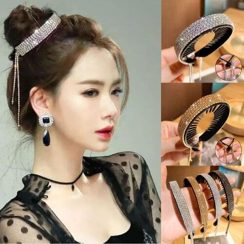 New Rhinestone Hair Bun Claw Clip Women Fashion Is Sparkling Crystal Fringed Hairpin Headdress Trending Bird Nest Hair Accessori