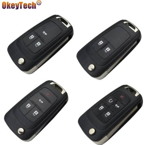 OkeyTech Replacement Flip Folding Remote Car Key Fob Bag Shell for Vauxhall Opel Insignia Astra J Vectra Zafira C Omega Mokka