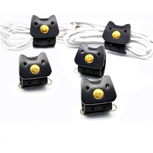 Cord Keeper Cable Organizer USB Holder Cable Management wrap Headphone Headset Winder Tiny Leather Gifts Gadget