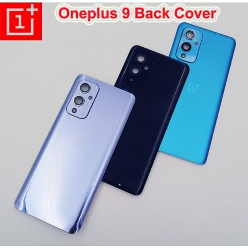 Original Oneplus 9 Back Glass Battery Cover Rear Housing Door Case Panel Replacement Parts For 1+9 One Plus 9 & Camera Lens+Glue