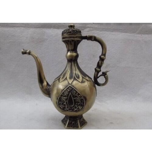 Song voge gem S0173 Chinese Folk Classic Bronze Copper Royal Palace teapot stoup Flagon wine pot