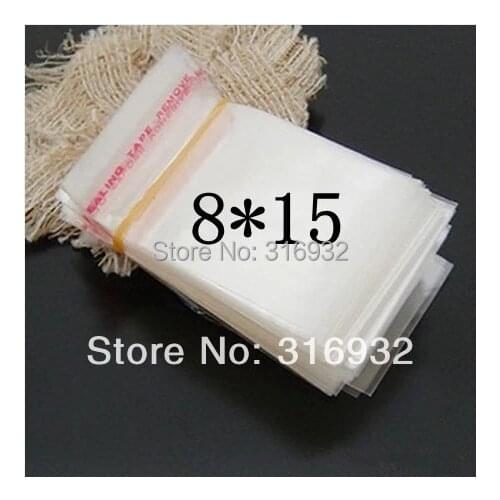Clear Resealable Cellophane/BOPP/Poly Bags 8*15cm Transparent Opp Bag Packing Plastic Bags Self Adhesive Seal 8*15 cm