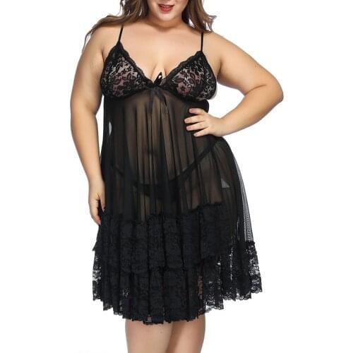 Sexy Nightdress Sexy Suspender Skirt Fat PajamasWear Plus Size 4XL-7XL