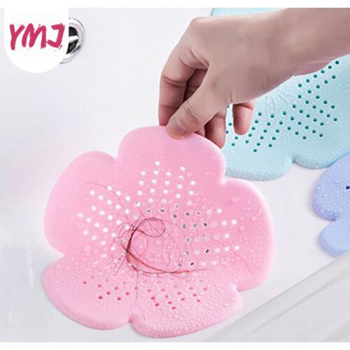 Outfall Strainer Bathroom Sink Filter Anti-blocking Floor Drain Hair Stopper Catcher Kitchen Bathroom Silicone Sewer Hair Filter