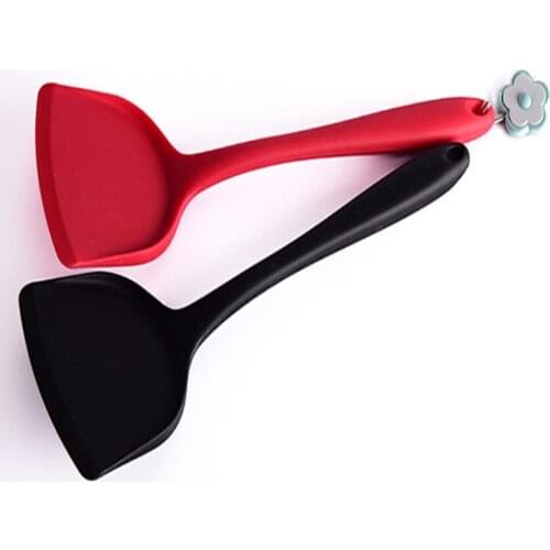 High Quality Food Grade Silicone Baking Tools Shovel Kitchen Spatula Cake Buttercream Mixer Scraper Long Handle Spoon Pala