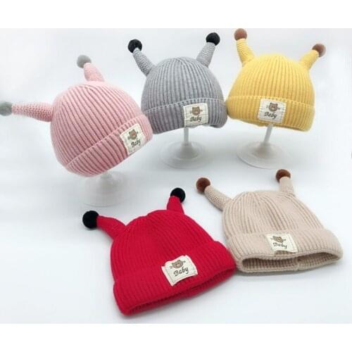 Winter Warm Funny Cute Antenna Tentacles Baby Caps Newborn Boy Girl Knitted Hat Cap Cute Cartoon Kids Headwear s
