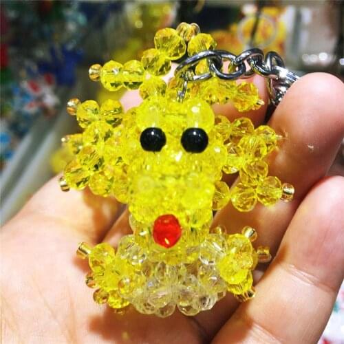 1PCS Hand-woven animal cute Chinese dragon Austrian crystal key chain hanging bag accessories sparkling beautiful Christmas gift