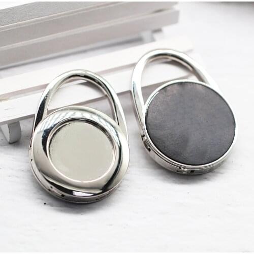 1PCS Round Purse Hooks 30mm Hanger Hook Holder Crystal Alloy Purse Hooks Folding Portable Fashion Table Hook Purse Handbag Bag