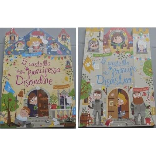 2 Books Parent Child Kids Toddler Italian Book Early Education Cute Picture Puzzle Find Gamde Toys Cardboard Libros Book Age 4