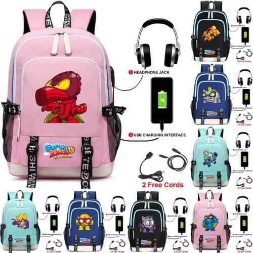 2021 Fashion Super Zings Backpack School Bookbag Backpack Women Men Travel Backpack With Usb Mochila
