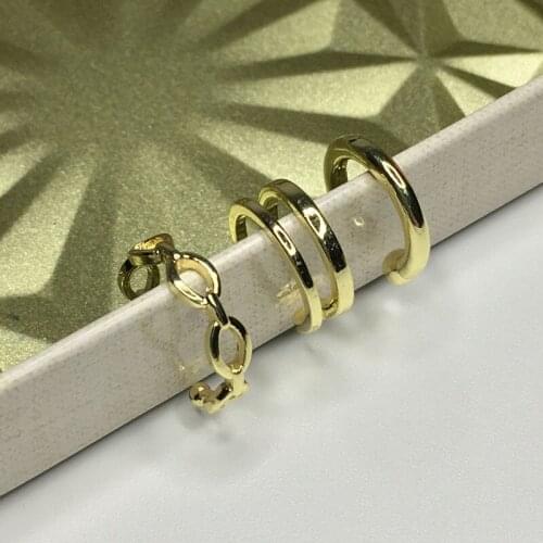 2021 New Products Womens Earrings Young Fashion Ear Clips Dating Party Exquisite Gifts 3 Piece Set Metal Fashion Jewelry E043