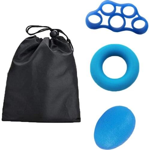 3 PCS Silicone Hand Expander Finger Strength Trainer Set High Elastic Gripping Ring Rubber Gripping Ball Finger Trainer Bands