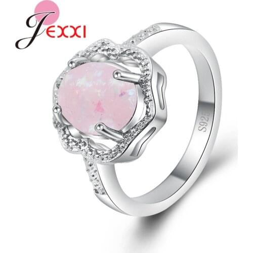7 Colour Ring women Miscellaneous colors Opal Stone micro pave setting engagement wedding rings female Anel accessories