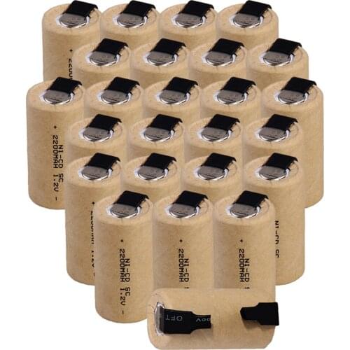 Lowest price 25 piece SC battery 1.2v batteries rechargeable 2200mAh nicd battery for power tools akkumulator