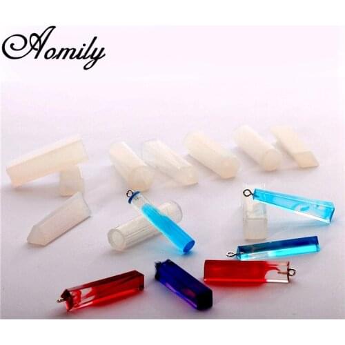 Aomily DIY 10pcs/Set Handmade Crystal Jewelry Mold Necklace Eardrop Gemstones Cake Chocolate Crystal Drop Resin Soap Molds