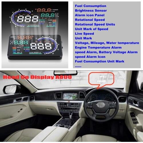 Car HUD Safe Drive Display For Hyundai Genesis 2012 2013 2014 2015 2016 Refkecting Windshield Head Up Display Screen Projector