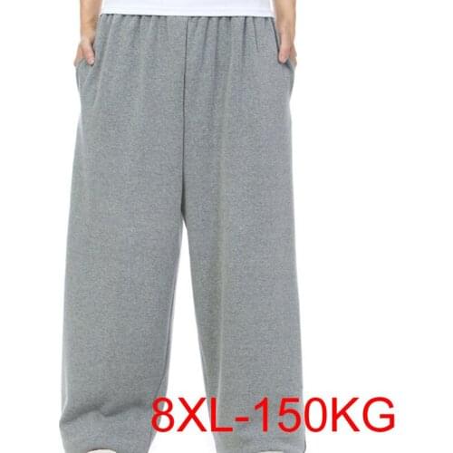 Winter autumn men pants 5XL 6XL 7XL 8XL waist 140cm plus size men pants