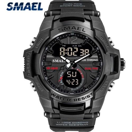 SMAEL Mens Sport Watches Fashion LED Digital Watch Men Waterproof Shock Resistant Military Quartz Wristwatch Relogio Masculino