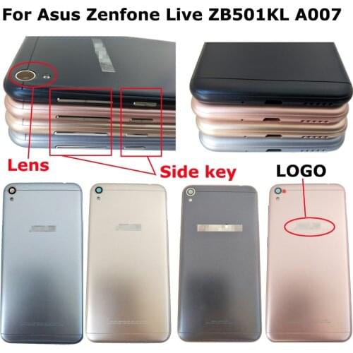100% Orig New For Asus Zenfone Live ZB501KL A007 Rear Back Door Housing Battery Door Cover with Side Key