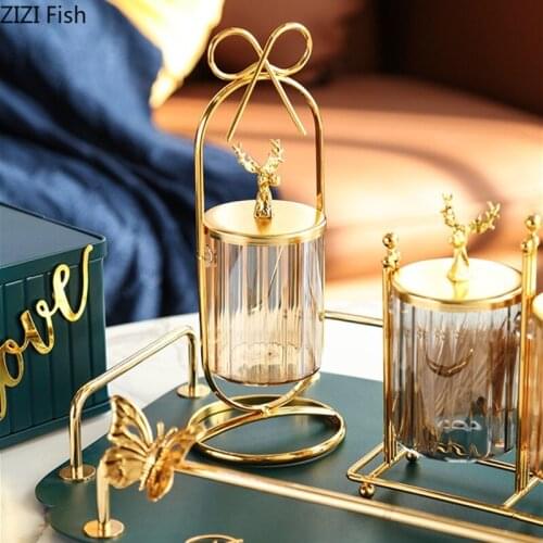 Toothpick Holder Creativity Glass Stash Container Toothpick Dispenser Home Living Room Cotton Swab Holder Cotton Swab Box