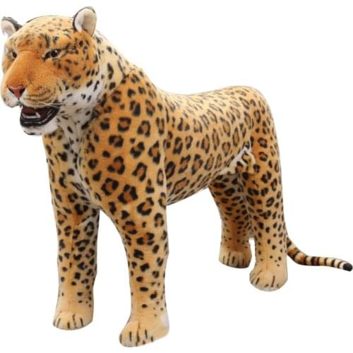 Dorimytrader Jumbo Simulation Animal Leopard Plush Toy Giant Lifelike Panther House Decoration 43inch 110cm