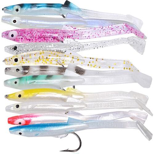 ILure 6pcs/lot Fishing Soft Bait 85mm 2.3g soft sea eel top quality false bait Paddle Tail Sand Eel pesca fishing lure crankbait
