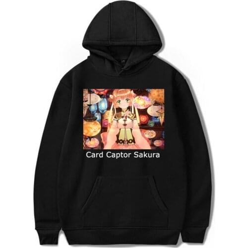 Sakura Card Captor Japan Anime Hoodie Women Men Hip Hop Sweatshirts Tops pullover Thin Velvet Warm Printed Hooded Coat Tracksuit