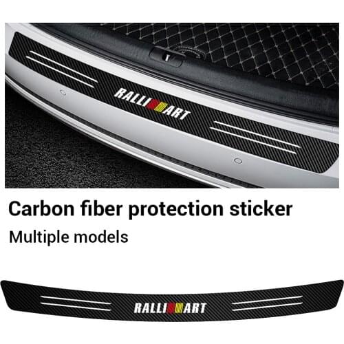 Car Carbon Fiber Trunk Rear Bumper Guard Sticker For Mitsubishi Lancer EX Outlander 3 ASX L200 Ralliart Competition Accessories