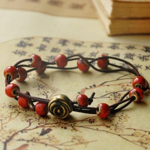 Ceramic Bracelet Elastic Rope Flower Star Pendant Charm Bangles Chain Wristbands Beads Strand Bracelets Women Men Jewelry