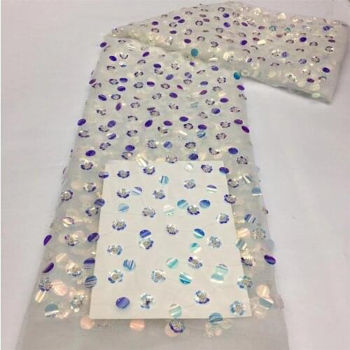 Beautiful 7+18mm flashing film with beaded tube circle totem tulle embroidery, suitable for womens skirt design fabrics