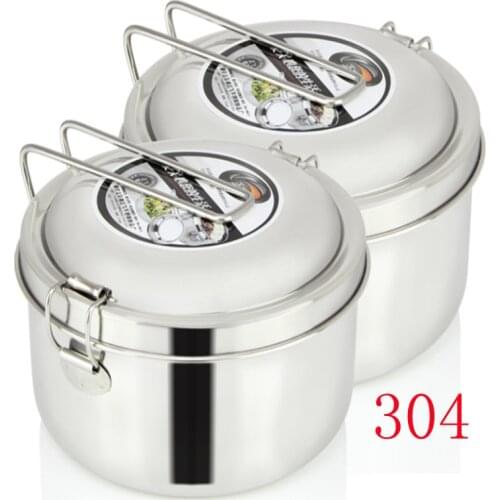 Round 304 stainless steel lunch box divided meal double metal student lunch boxes big Capacity Food Container Bento boite repas