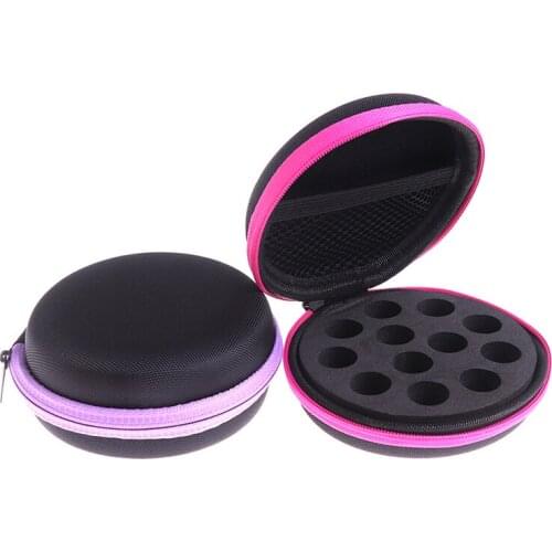 12 Slots Round Essential Oil Storage Bag Essential Oil Organizer Case 1ml 2ml Bottle Travel Portable Perfume Hanging Organizer
