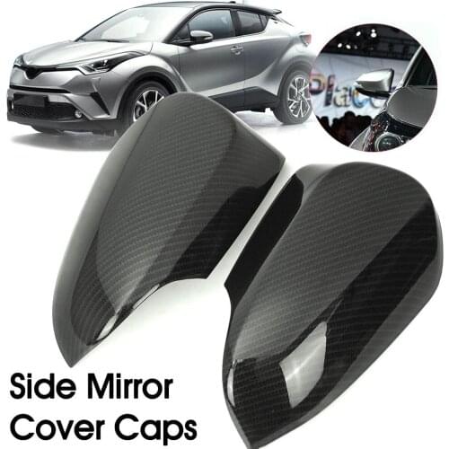 Carbon Fiber Style Car Rear View Wing Mirror Cover Trim Look Side Wing Mirror Cover Caps For Toyota C-HR CHR 2016 To 2018
