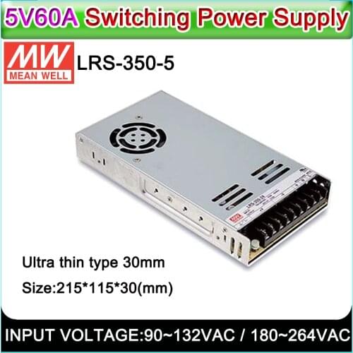 MEAN WELL LRS-350-5 switch power supply 5V60A300W, Indoor/Outdoor full color P3~P10 LED display, LED Sign switch power supply