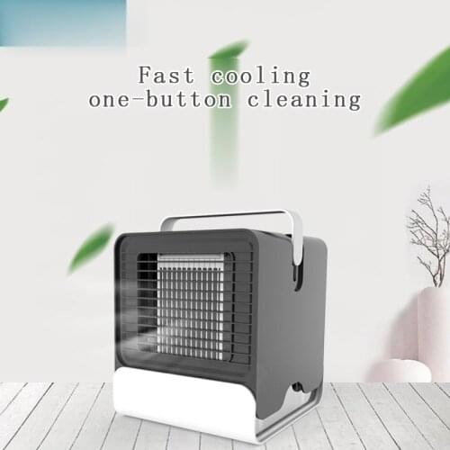 Mini USB Portable Air Conditioner Fan Desktop Air Cooler Office Dormitory Cooling Mobile Fan with LED Lights U3